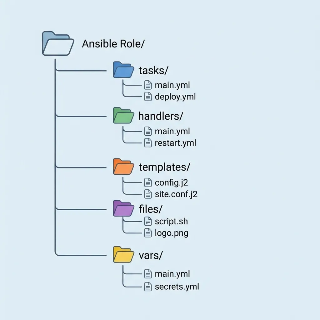 Organisasi file yang rapi dalam Ansible Role Struktur Role Ansible