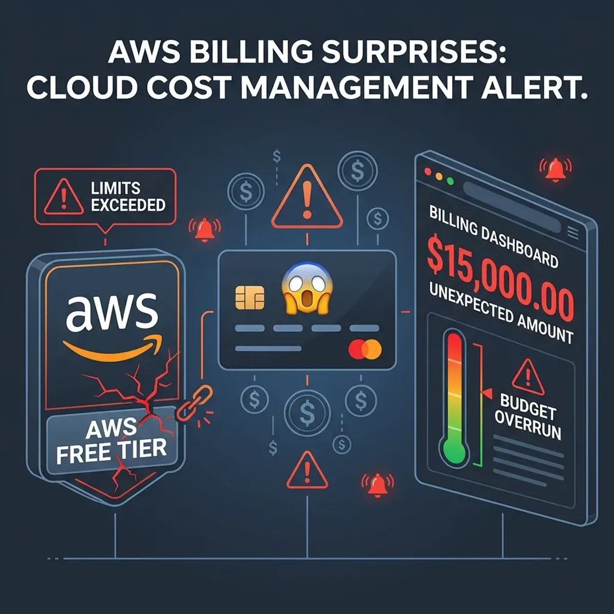 Illustration of unexpected AWS billing alert