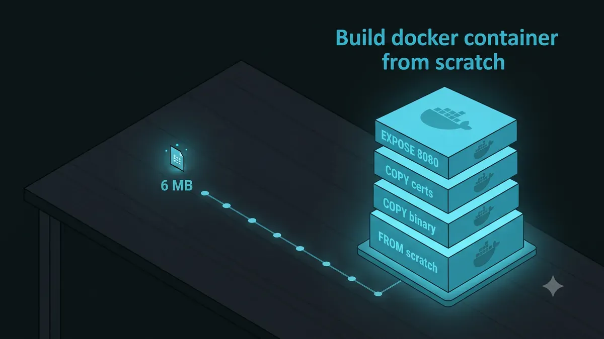 Multi-stage Docker build from source code down to a minimal 6 MB scratch container
