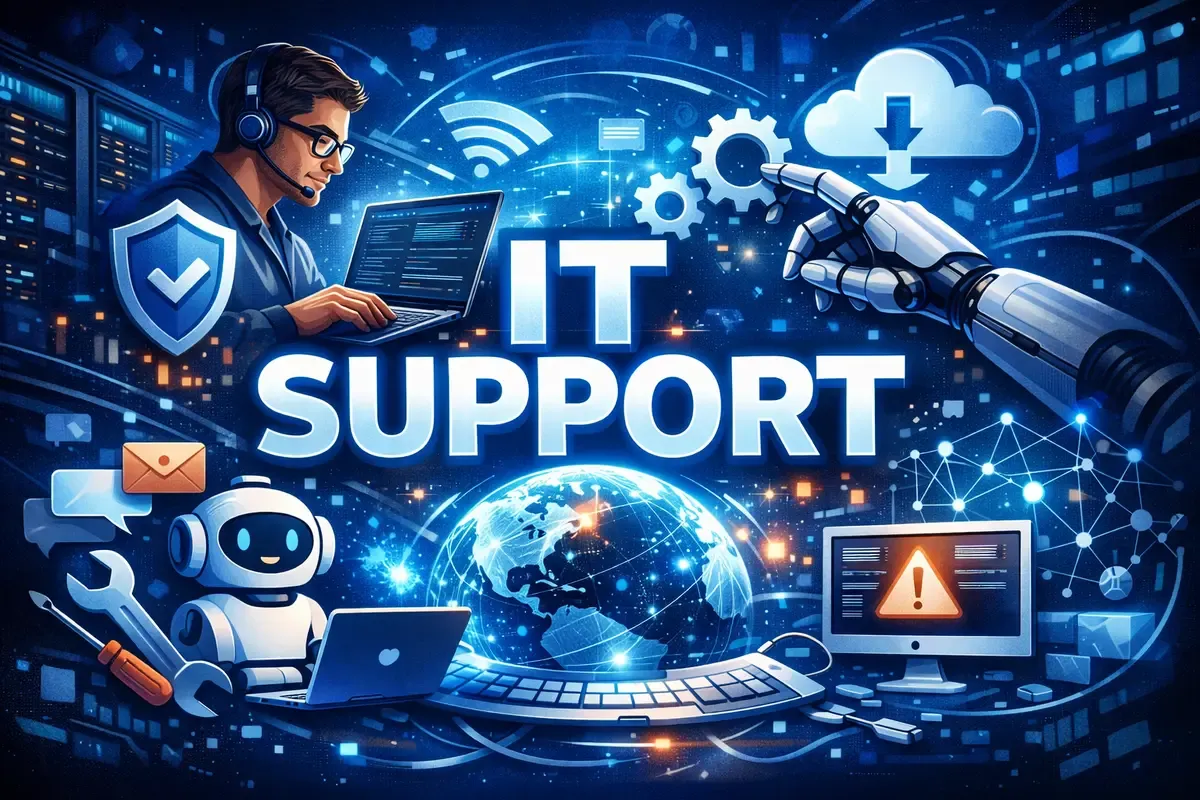 Daily IT Support Routine Illustration