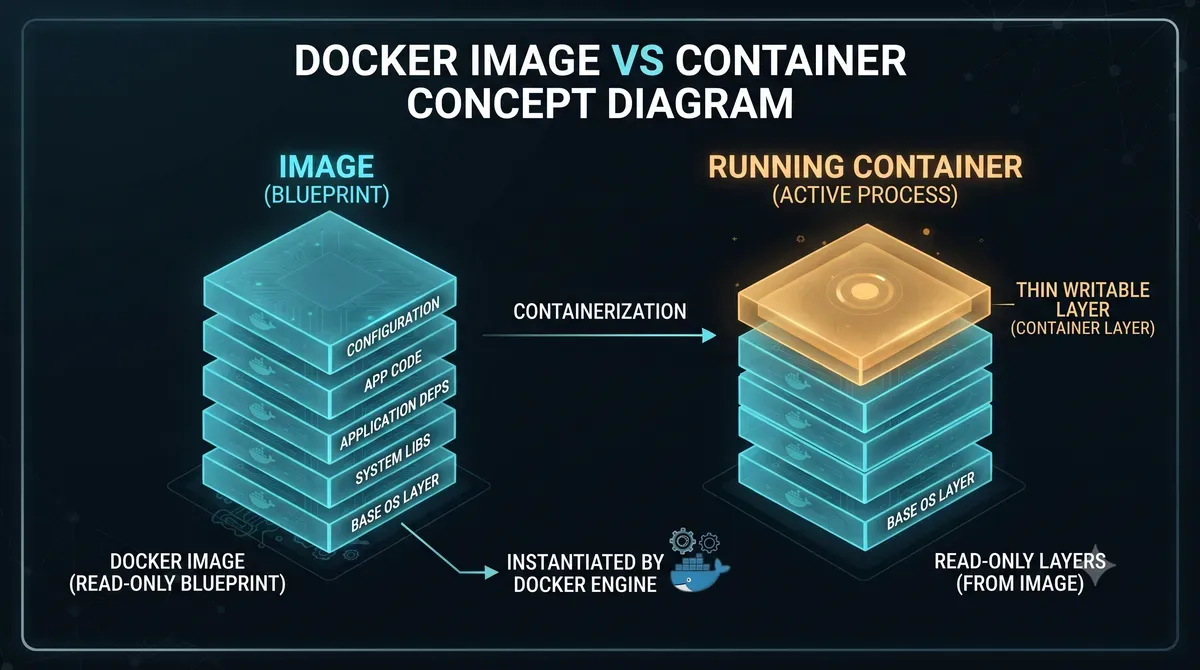 Image versus container comparison