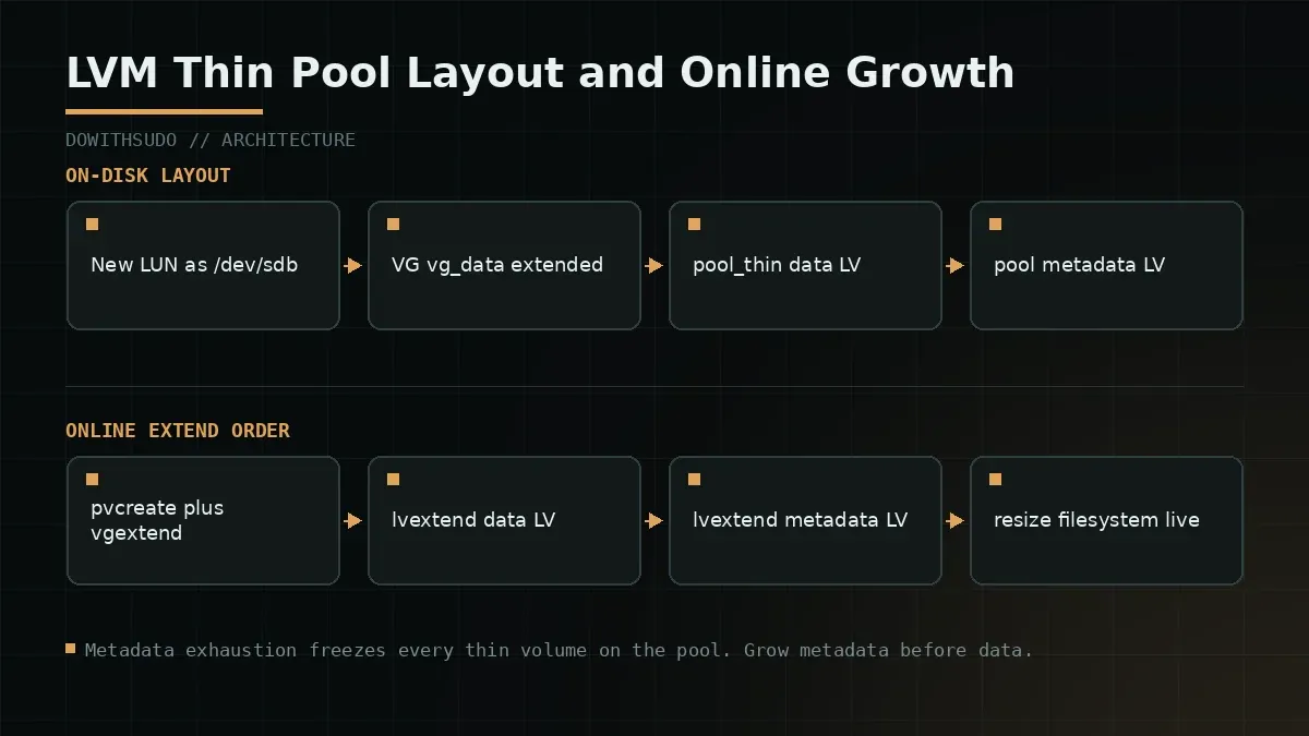 LVM Thin Pool Layout and Online Growth