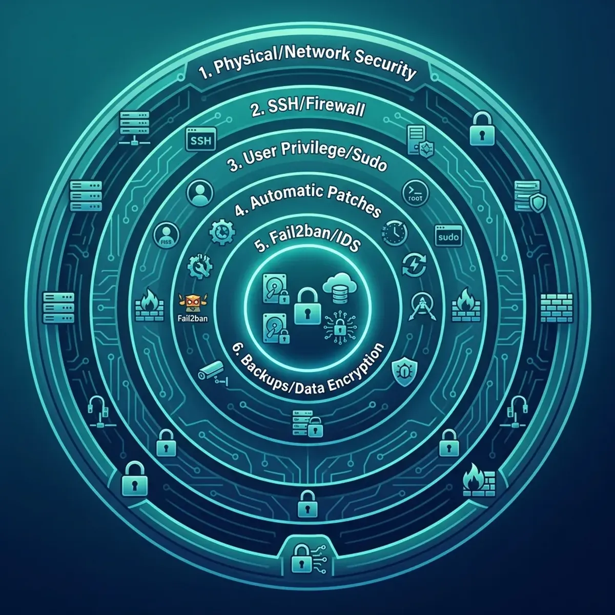 Linux Server Security Layers: From Network to Data